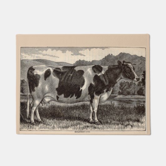 プリントのホルスタイン19世紀な牛 ドアマット (正面)
