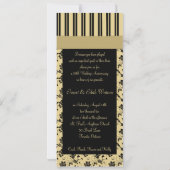 プリントのリボン付き 50周年結婚記念日 招待状 (裏面)