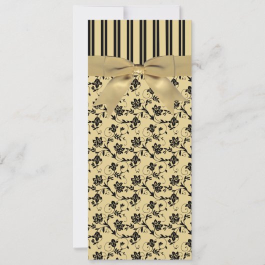 プリントのリボン付き 50周年結婚記念日 招待状 (正面)