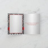 プリントのリボン 赤 グレー 黒 フォト サンクスカード サンキューカード (内部)