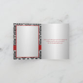 プリントのリボン 赤 銀 黒 サンクスカード サンキューカード (内部)