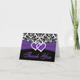 プリントのリボン 黒 白 紫 感謝カード
