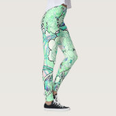 プリントのレギンスをくまなくアールヌーボーのシャクヤクの花 レギンス (右)