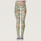 プリントのレギンスをくまなくミュシャのアールヌーボーの花 レギンス (正面)