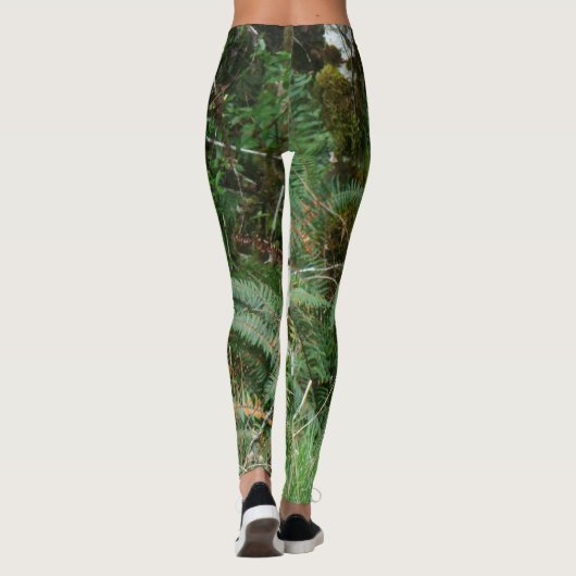 プリントのレギンスをくまなく森林草原の木生シダ レギンス (裏面)