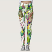 プリントのレギンスをくまなく熱帯オウムの鳥 レギンス (正面)