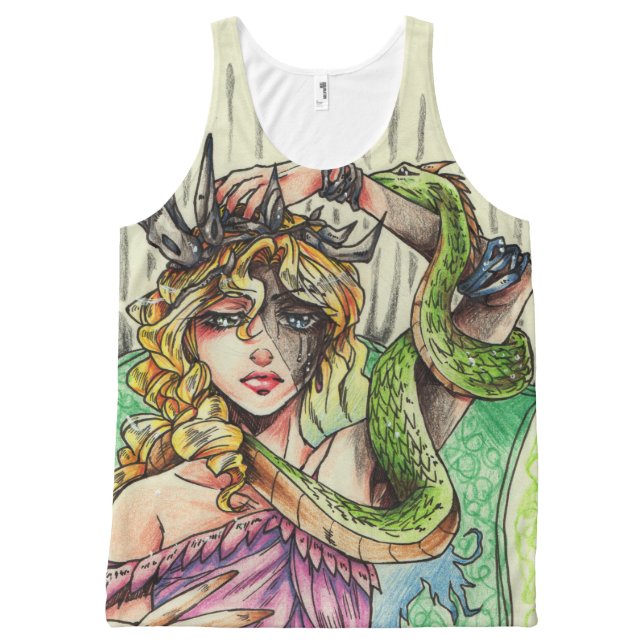 プリントのワイシャツをくまなくPersefone オールオーバープリントタンクトップ (正面)