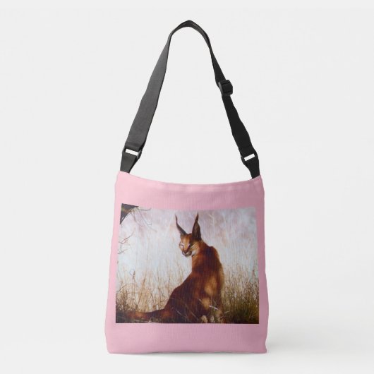 プリントの十字の遺体袋-野生CATをくまなく クロスボディバッグ (正面)