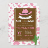 プリントの女性のカーボーイのベビーシャワーの招待状 招待状 (正面/裏面)