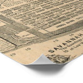 プリントの歴史的サバンナジョージアの地図 ポスター (角)