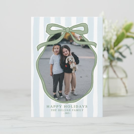 プリントまたはデジタルのヴィンテージクリスマスフォトカード シーズンカード (スタンド正面)
