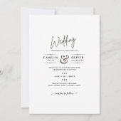プリントまたはデジタルダウンロード結婚式INVITE白 招待状 (正面)
