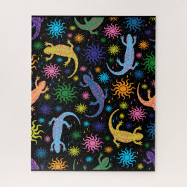 プリントをくまなく多彩ヤモリのトカゲ ジグソーパズル