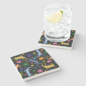 プリントをくまなく多彩ヤモリのトカゲ ストーンコースター (横)