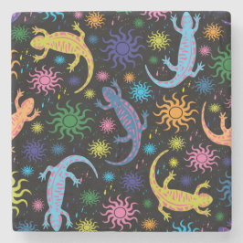 プリントをくまなく多彩ヤモリのトカゲ ストーンコースター