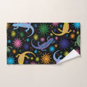 プリントをくまなく多彩ヤモリのトカゲ ハンドタオル (ハンドタオル)