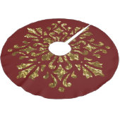 プリントエレガント金箔デザイン付き任意の色 ブラッシュドポリエステルツリースカート (アングル)