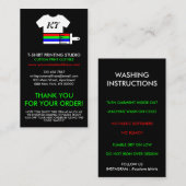 プリントオン・デマンド衣服洗い説明書 名刺 (正面/裏面)