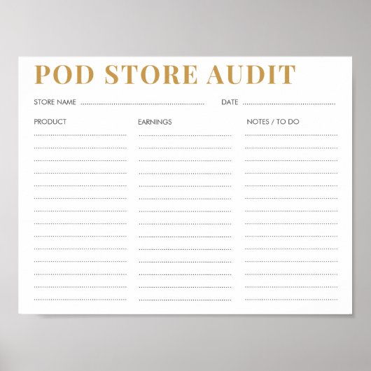 プリントオン・デマンドSmall Business Store監査一覧 ポスター (正面)