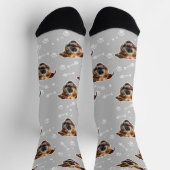 プリントカスタムあなたの写真ペット顔ソックスのパーソナライズ ソックス (上部)