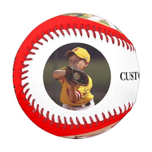 プリントカスタムのプロモーション用ベースボールと写真 野球ボール (正面左)