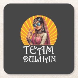 プリントカスタムデシ結婚のシャアディビベス スクエアペーパーコースター