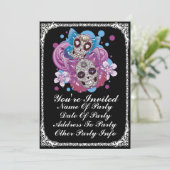 プリントカスタムバタフライシュガースカルパーティー招待状 招待状 (スタンド正面)