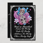 プリントカスタムバタフライシュガースカルパーティー招待状 招待状 (正面/裏面)