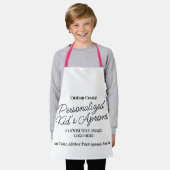プリントカスタムホワイトシェフ全体のキッズエプロン エプロン (着用した状態)