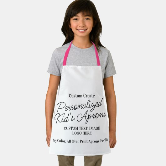 プリントカスタムホワイトシェフ全体のキッズエプロン エプロン (インサイチュ)