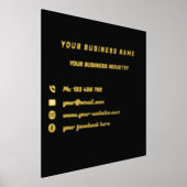 プリントカスタム会社ブラックゴールドフォイル 箔ポスター (レイダウン)