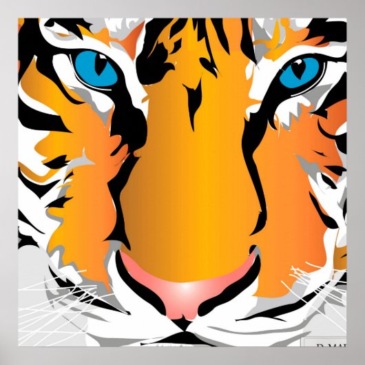 プリントカスタム – タイガー – オレンジ ポスター (正面)