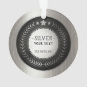 プリントカスタムDIYメダルシルバーチャンピオン編集可能 オーナメント (裏面)
