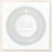 プリントカスタムDIYメダルシルバーチャンピオン編集可能 ガラスコースター (裏面)