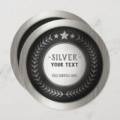 プリントカスタムDIYメダルシルバーチャンピオン編集可能 サンキューカード (正面/裏面)