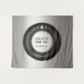 プリントカスタムDIYメダルシルバーチャンピオン編集可能 タペストリー (正面(横))