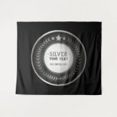 プリントカスタムDIYメダルシルバーチャンピオン編集可能 タペストリー (正面(横))