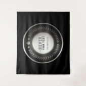 プリントカスタムDIYメダルシルバーチャンピオン編集可能 タペストリー (正面)