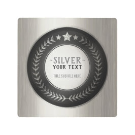 プリントカスタムDIYメダルシルバーチャンピオン編集可能 メタルプリント