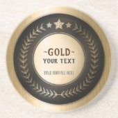 プリントカスタムDIYメダル金ゴールド#1チャンピオン編集可能 コースター (正面)