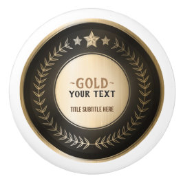 プリントカスタムDIYメダル金ゴールド#1チャンピオン編集可能 セラミックノブ