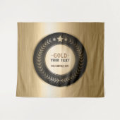 プリントカスタムDIYメダル金ゴールド#1チャンピオン編集可能 タペストリー (正面(横))