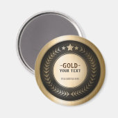 プリントカスタムDIYメダル金ゴールド#1チャンピオン編集可能 マグネット (正面/裏面)