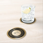 プリントカスタムDIYメダル金ゴールド#1チャンピオン編集可能 ラウンドペーパーコースター (インサイチュ)