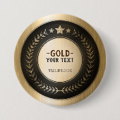 プリントカスタムDIYメダル金ゴールド#1チャンピオン編集可能 缶バッジ (正面)