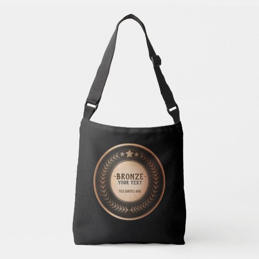 プリントカスタムDIYメダル青銅チャンピオン編集可能 クロスボディバッグ (正面)