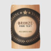 プリントカスタムDIYメダル青銅チャンピオン編集可能 ゴルフタオル (正面)