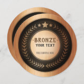 プリントカスタムDIYメダル青銅チャンピオン編集可能 サンキューカード (正面/裏面)