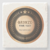 プリントカスタムDIYメダル青銅チャンピオン編集可能 ストーンコースター (正面)