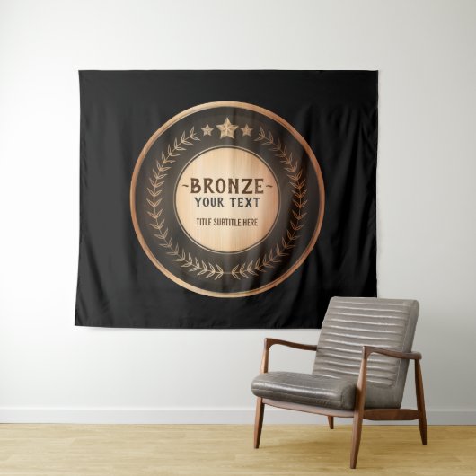 プリントカスタムDIYメダル青銅チャンピオン編集可能 タペストリー (インサイチュ(横))